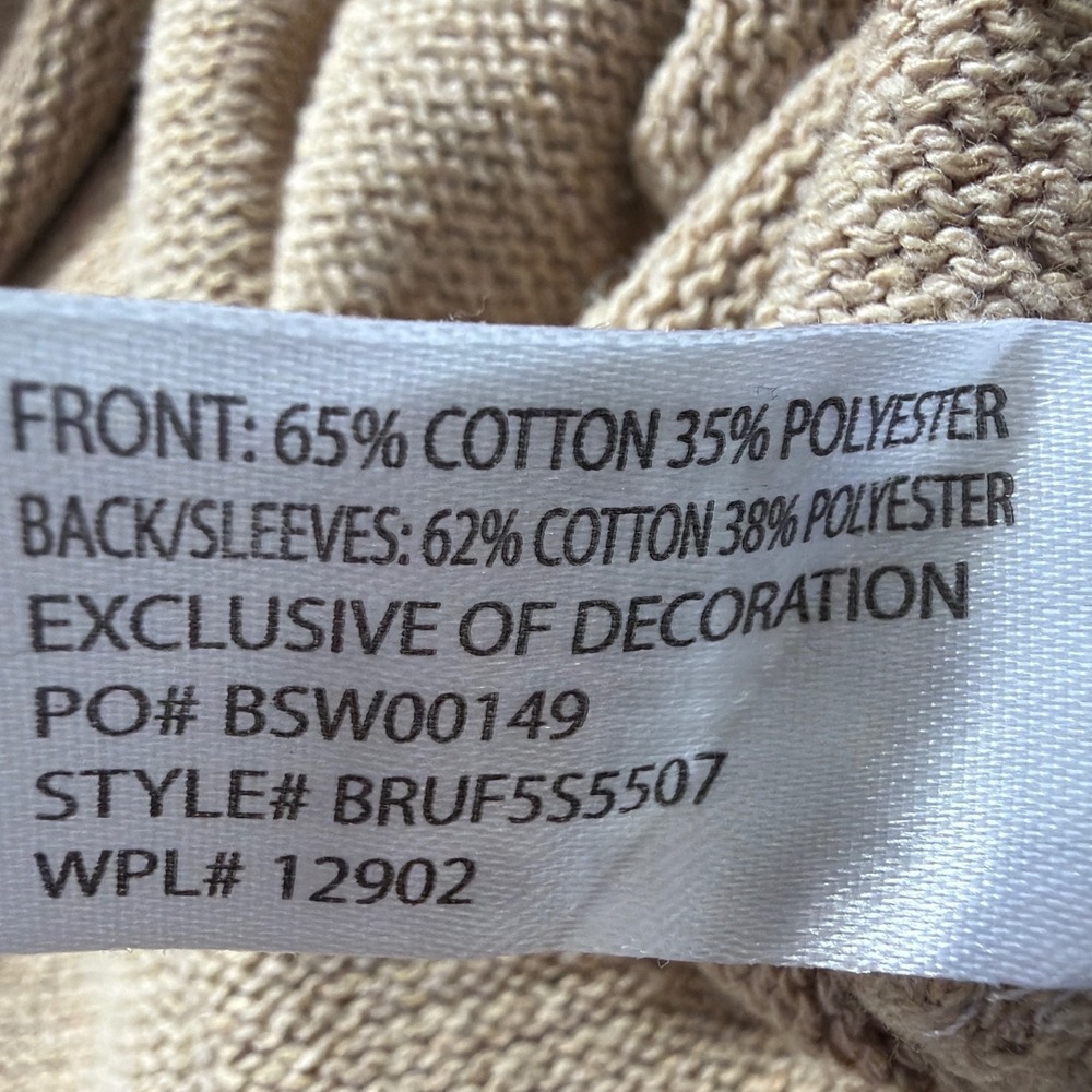 US Polo Assn Mens Camel Heather Striped Quarter Zip Sweater XXL BRUF5S5507 NEW - Picture 10 of 12